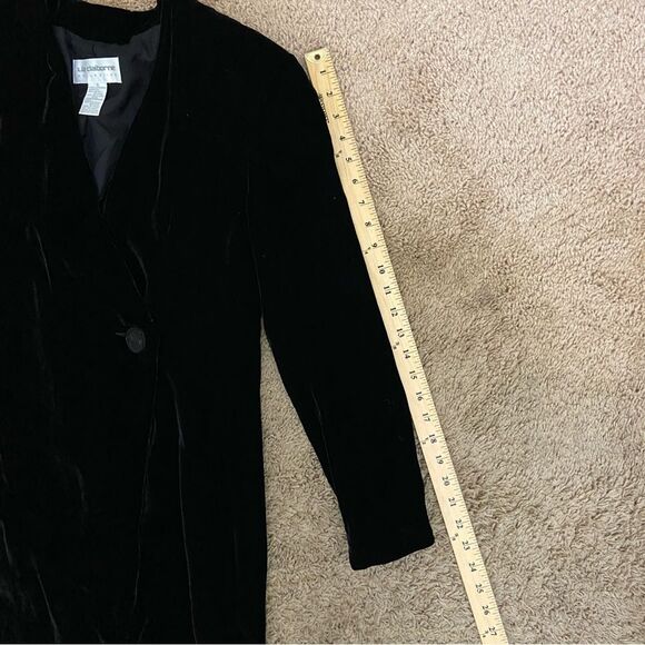 Liz Claiborne Silk Blend Velvet Long Sleeve Mini Wrap Dress size 8 Party Events - Picture 6 of 12